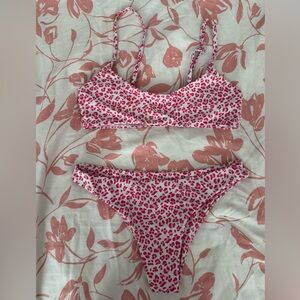 Pink Leopard Print Bikini Set